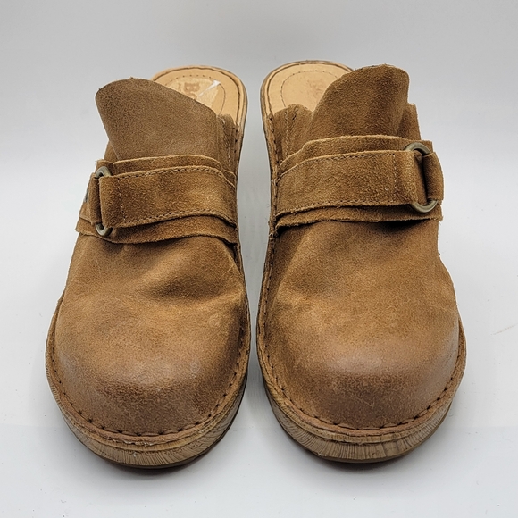 Born Women's Nola Tan Camel Distressed Leather Clogs/Mules Size 10. #1320 - Picture 2 of 10